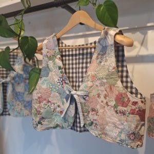 Upcycled patchwork quilt vest Hexagon