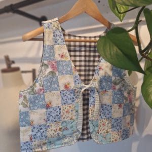 Upcycled patchwork quilt vest
