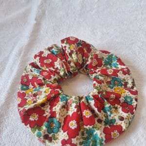 Red Floral Scrunchie