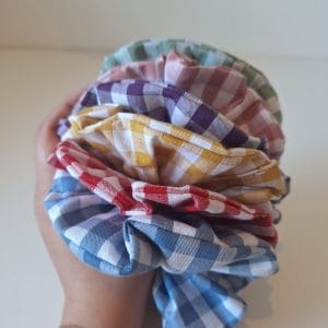 Gingham Scrunchies 100% Cotton